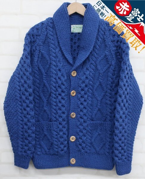 JK8T8075/INVERALLAN 6A ウールニット ショールカラーカーディガン インバーアラン