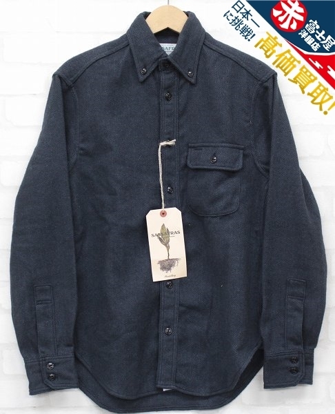 3T4469/新品 ササフラス グリーンサムシャツ T/Cヘリンボーンフランネル SASSAFRAS GREEN THUMB SHIRTS T/C HERRINGBONE FLANNEL