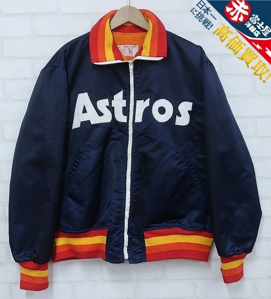 2J6352/GOODMAN＆SONS MLB アストロズ 中綿ナイロンサテンスタジャン USA製 グランドコート ビンテージ
