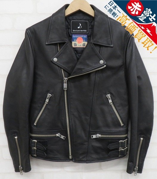 YK3J3486/blackmeans×RISK 小の字ジャン レザーライダースジャケット レディース ブラックミーンズ リスク