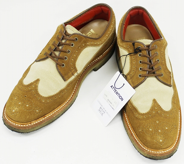 極美品 RJB L116 ベロアウイングチップシューズ 26.5cm