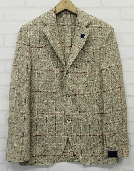 未使用品 LARDINI チェックテーラードジャケット