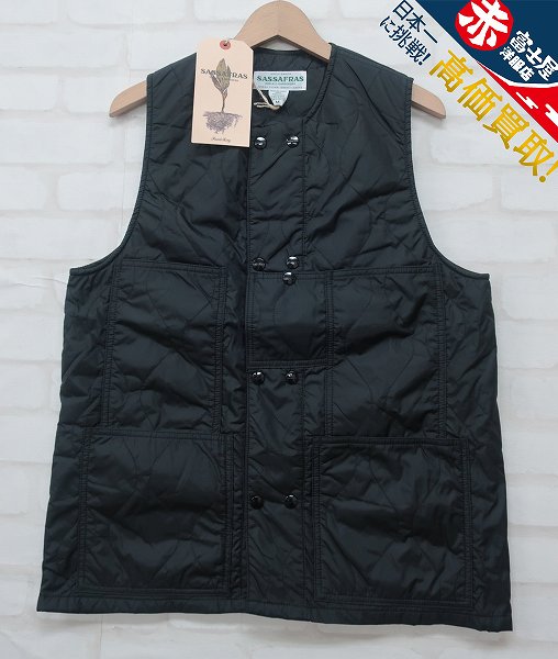 SU4T7695/新品 ササフラス リーフブロワーナイロンキルティングベスト SASSAFRAS Leaf Blower Vest Nylon Quilting SF-181389