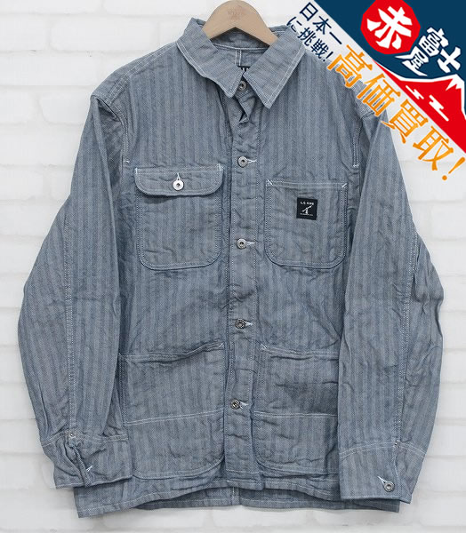 SU5T4398/未使用品 L.C.キング LOT88LC フィッシャーストライプカバーオール USA製 L.C.KING