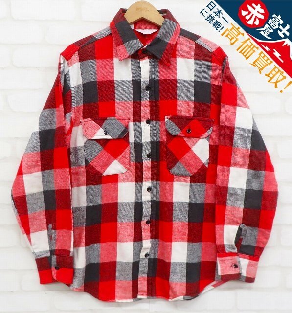 RI8T1907/FROSTPROOF ブロックチェックヘビーネルシャツ USA製 フロストプルーフ ビンテージ