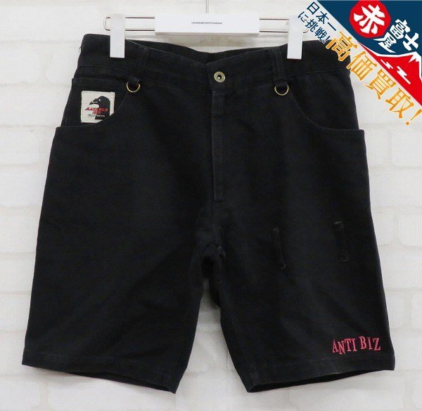 RI3P3041/ANTI CLASS ブラックデニムショーツ アンチクラス ショートパンツ