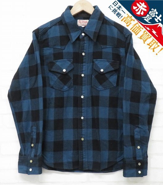 KH7T1380/DELUXEWARE 50s バッファローチェックウエスタンヘビーネルシャツ HV-00WS デラックスウエア