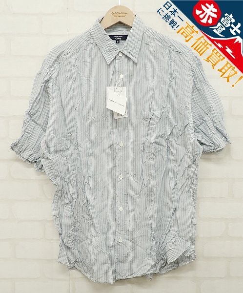 JK9T4890/未使用品 COMME des GARCONS HOMME 25ss キュプラストライプ 製品加工シャツ コムデギャルソンオム