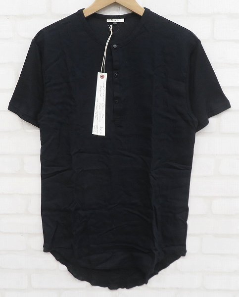 KH6T7013/未使用品 INSTITUTE OF REFINED ATTIRE 半袖切替ヘンリーネックシャツ 日本製