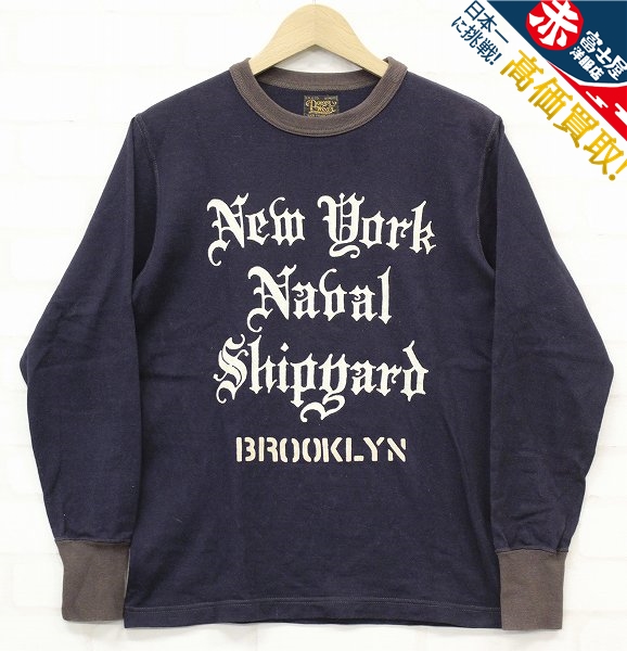 2T7309o/フリーホイーラーズ 長袖Tシャツ USN NEW YORK NAVAL SHIPYARD FREEWHEELERS