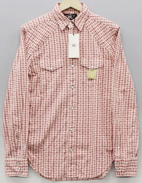 新品 RRL チェックウエスタンシャツ