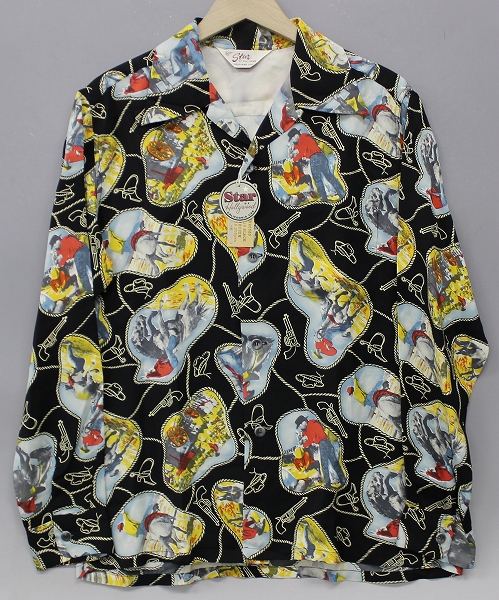 新品 スターオブハリウッド 長袖オープンカラーシャツ